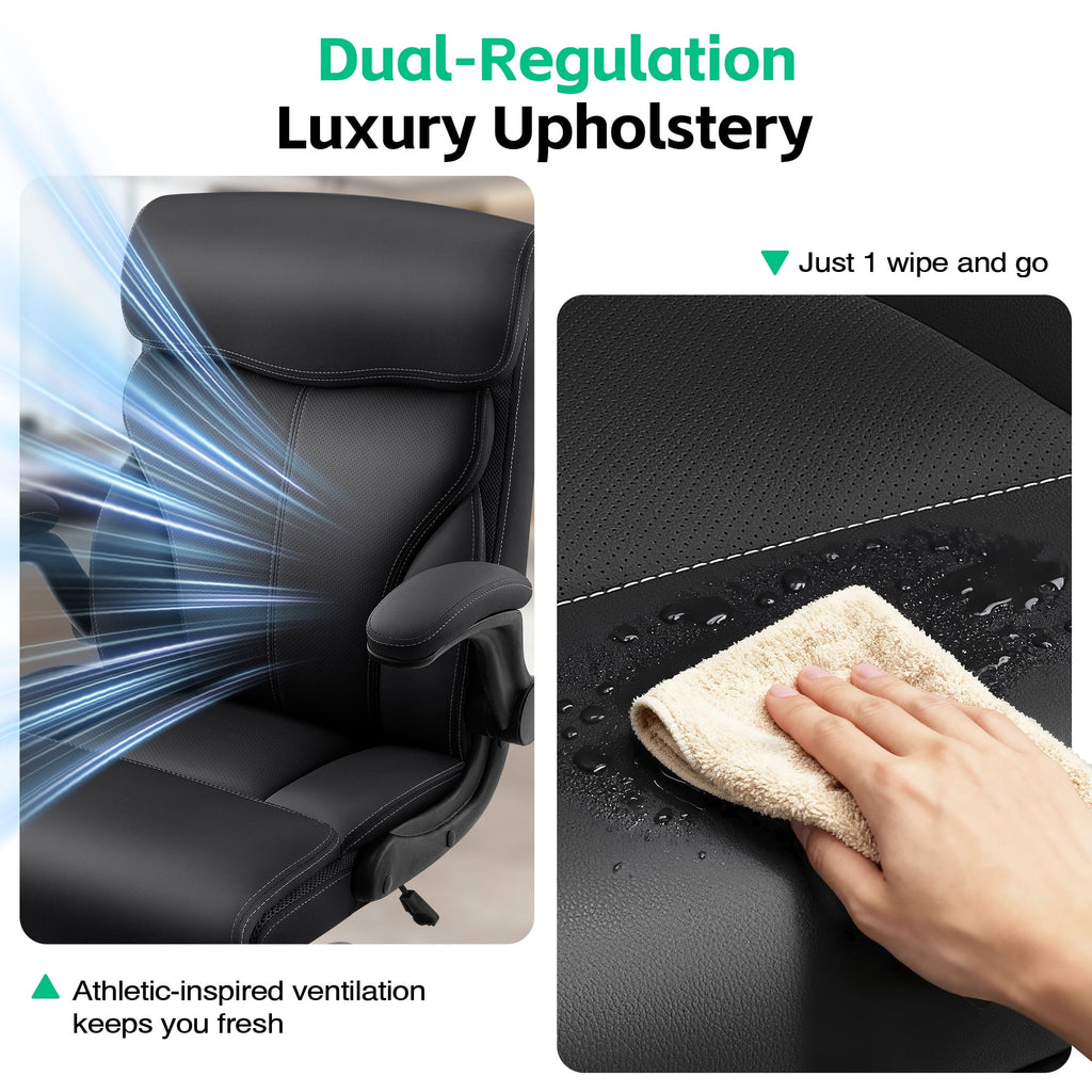 Dhole Executive Ergonomic Office Chair - High Back Mesh Desk Chair with Lumbar Support, 4D Armrests, Tilt Function & Breathable Mesh for Home Office (Black)