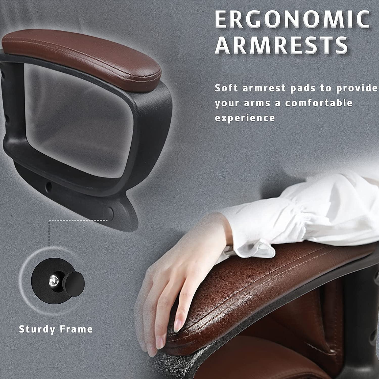 Waleaf Home Office Chair, 400LBS 8Hours Heavy Duty Design, Ergonomic High Back Cushion Lumbar Back Support, Computer Desk Chair, Big and Tall Chair for Work