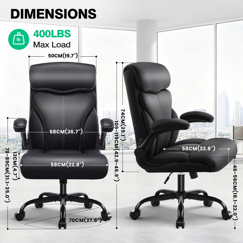 Dhole Executive Ergonomic Office Chair - High Back Mesh Desk Chair with Lumbar Support, 4D Armrests, Tilt Function & Breathable Mesh for Home Office (Black)